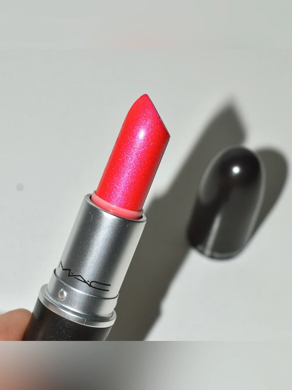 MAC Cosmetics Lipstick *PINK, YOU THINK?* Discontinued Violet Shimmer Neon Pink